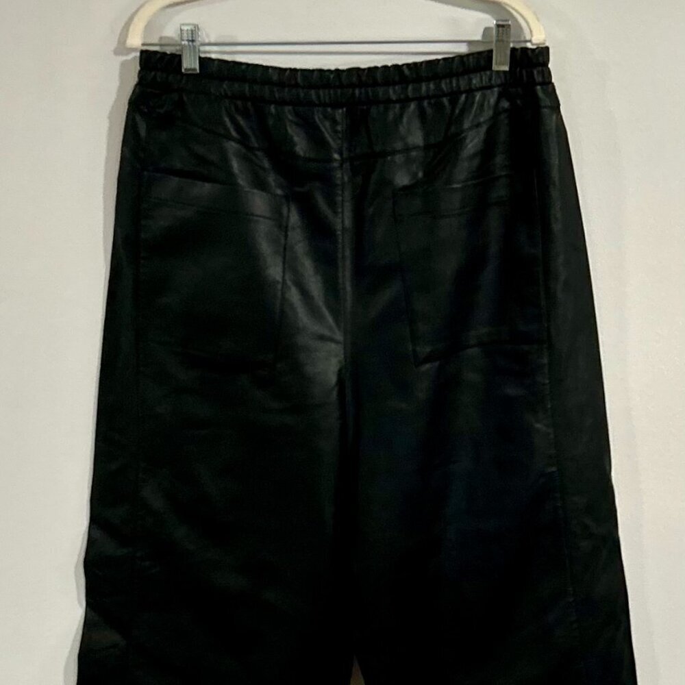 Pilcro The Izzie Relaxed Pull-On Barrel Pants Faux Leather in Black Size L - Picture 6 of 7